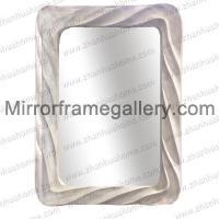 Distressed white PU Framed Wall Decor Mirror